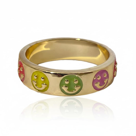 Warm Fortune Gold Plated Band Ring,Hip Hop Street Style For Man or Women Fashion Jewelry