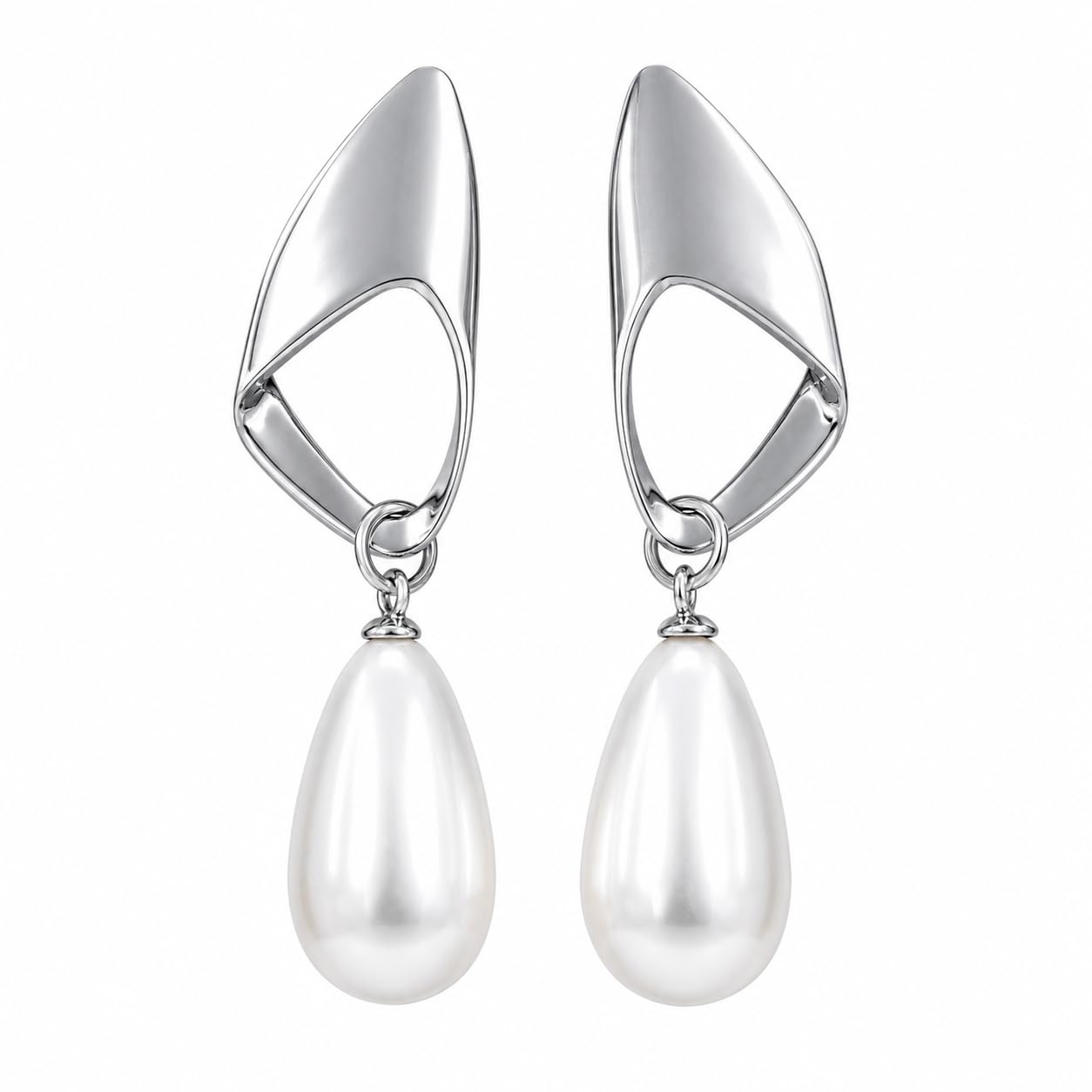 Warm Fortune 18K Gold Plated Teardrop Pearl Dangle Earrings for Women Hypoallergenic - Valentine's Day, Mother's Day, Birthday Gift for Her