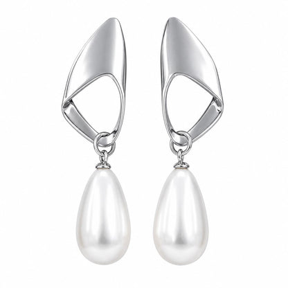 Warm Fortune 18K Gold Plated Teardrop Pearl Dangle Earrings for Women Hypoallergenic - Valentine's Day, Mother's Day, Birthday Gift for Her