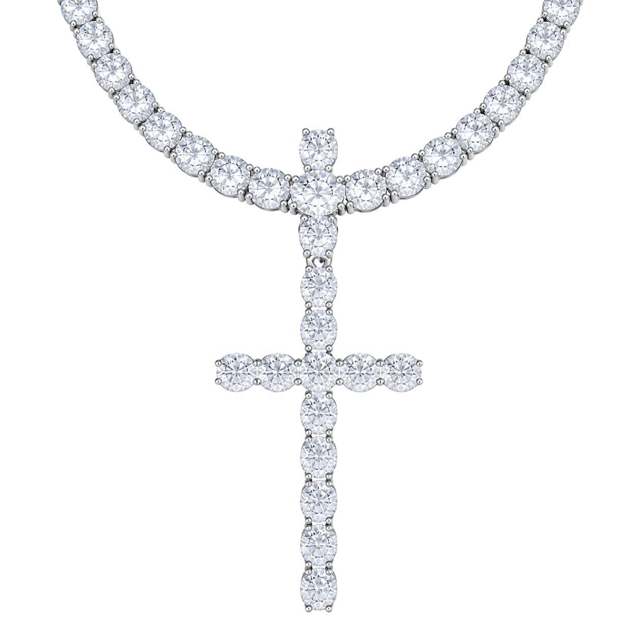 Warm Fortune Sparkling Cross Pendant Necklace for Women: 18K Gold Plated, Adjustable Chain (18"+2") with Sparkling CZ | A Dazzling Statement for Glamorous Events