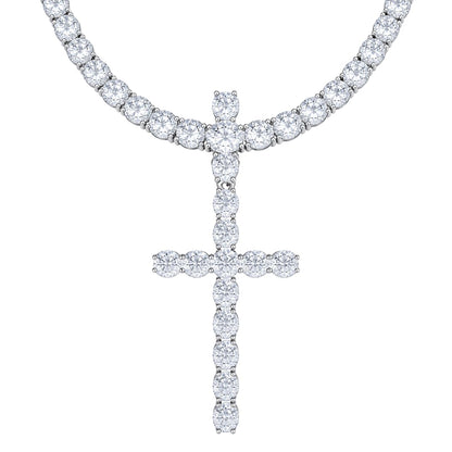 Warm Fortune Sparkling Cross Pendant Necklace for Women: 18K Gold Plated, Adjustable Chain (18"+2") with Sparkling CZ | A Dazzling Statement for Glamorous Events