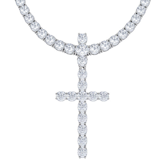 Warm Fortune Sparkling Cross Pendant Necklace for Women: 18K Gold Plated, Adjustable Chain (18"+2") with Sparkling CZ | A Dazzling Statement for Glamorous Events