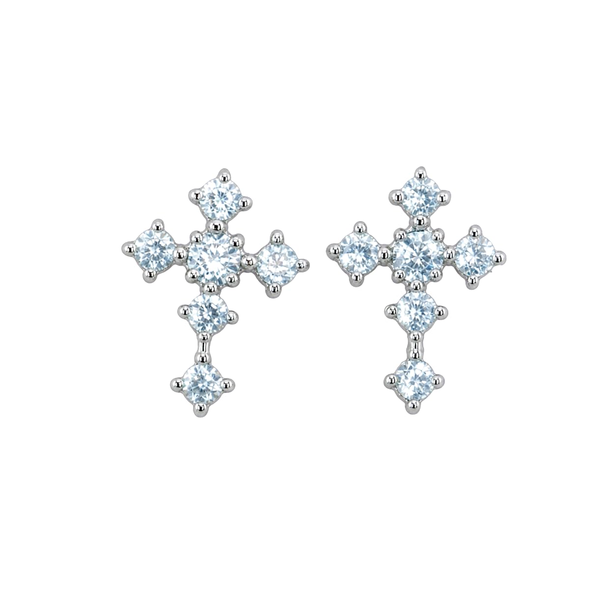 Warm Fortune 18K Gold Plated Cross Cubic Zirconia Stud Earrings for Women Hypoallergenic - Valentine's Day, Mother's Day, Birthday Gift for Her