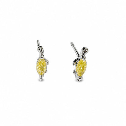 Warm Fortune 18K Gold Plated  Marquise Leaf Cubic Zirconia Stud Earrings for Women Hypoallergenic - Valentine's Day, Mother's Day, Birthday Gift for Her