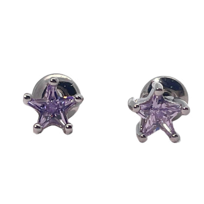 Warm Fortune 18K Gold Plated Star Shape Cubic Zirconia Stud Earrings for Women Hypoallergenic - Valentine's Day, Mother's Day, Birthday Gift for Her