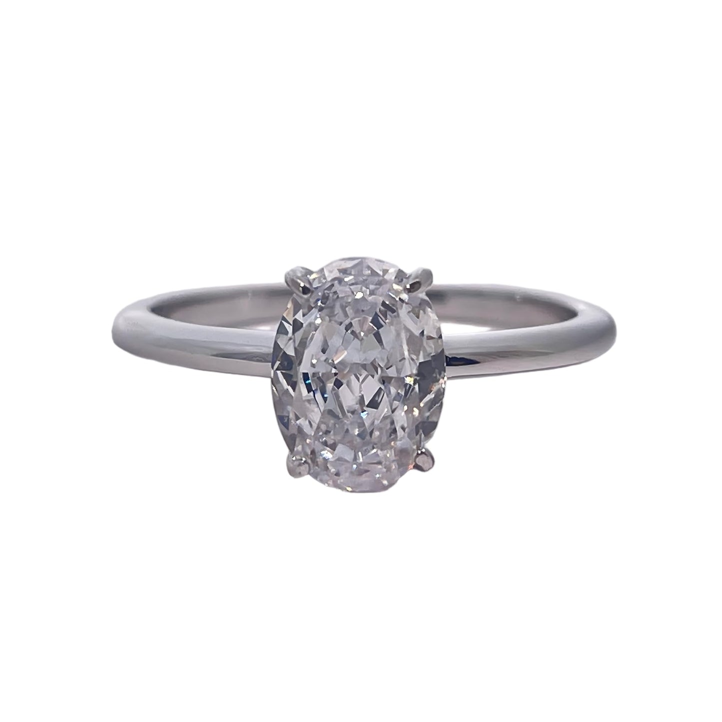 Warm Fortune Cubic Zirconia Engagement Ring for Women, 925 Sterling Silver with 18K White Gold Plated Anniversary Ring, Gift for Her Promise Ring