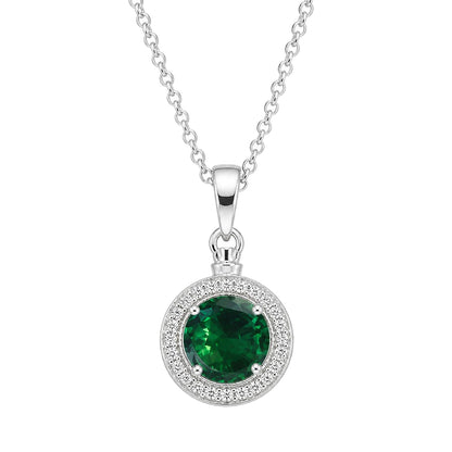 Warm Fortune Round Halo Pendant Necklace for Women: 18K Gold Plated, Adjustable Chain (18"+2") with Sparkling CZ | A Dazzling Statement for Glamorous Events