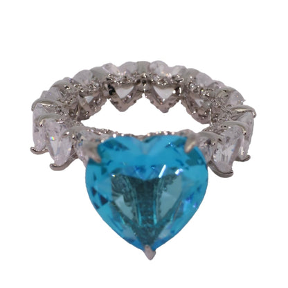 Warm Fortune Gold Plated Cubic Zirconia Band Ring, Hip Hop Street Style For Man or Women Fashion Jewelry