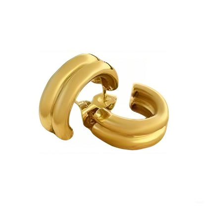 Warm Fortune Cubic Zirconia Stud Earrings for Women, Gold Plated,Gift for Her,Hypoallergenic