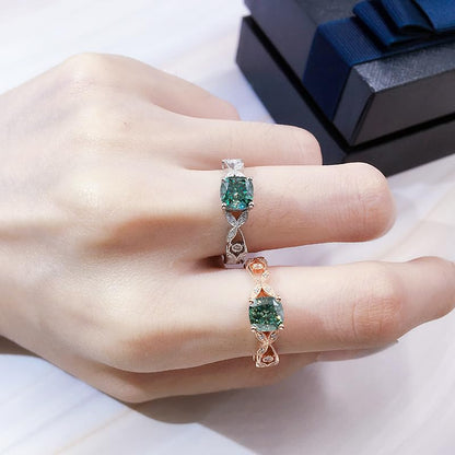 Warm Fortune Moissanite Engagement Ring for Women, Petite Twisted Vine Elegance, 0.5/1.0ct DE VVS, 18K White Gold Plated Anniversary & Promise Ring, Gift for Her, Size 6.5