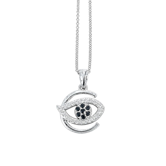 Warm Fortune Classic Evil Eye Pendant Necklace for Women: 18K Gold Plated, Adjustable Chain (18"+2") with Sparkling CZ | Elegant & Versatile, an Ideal Layered Piece