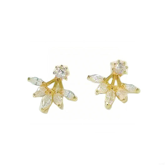 Warm Fortune Cubic Zirconia Stud Earrings for Women, Gold Plated,Gift for Her,Hypoallergenic