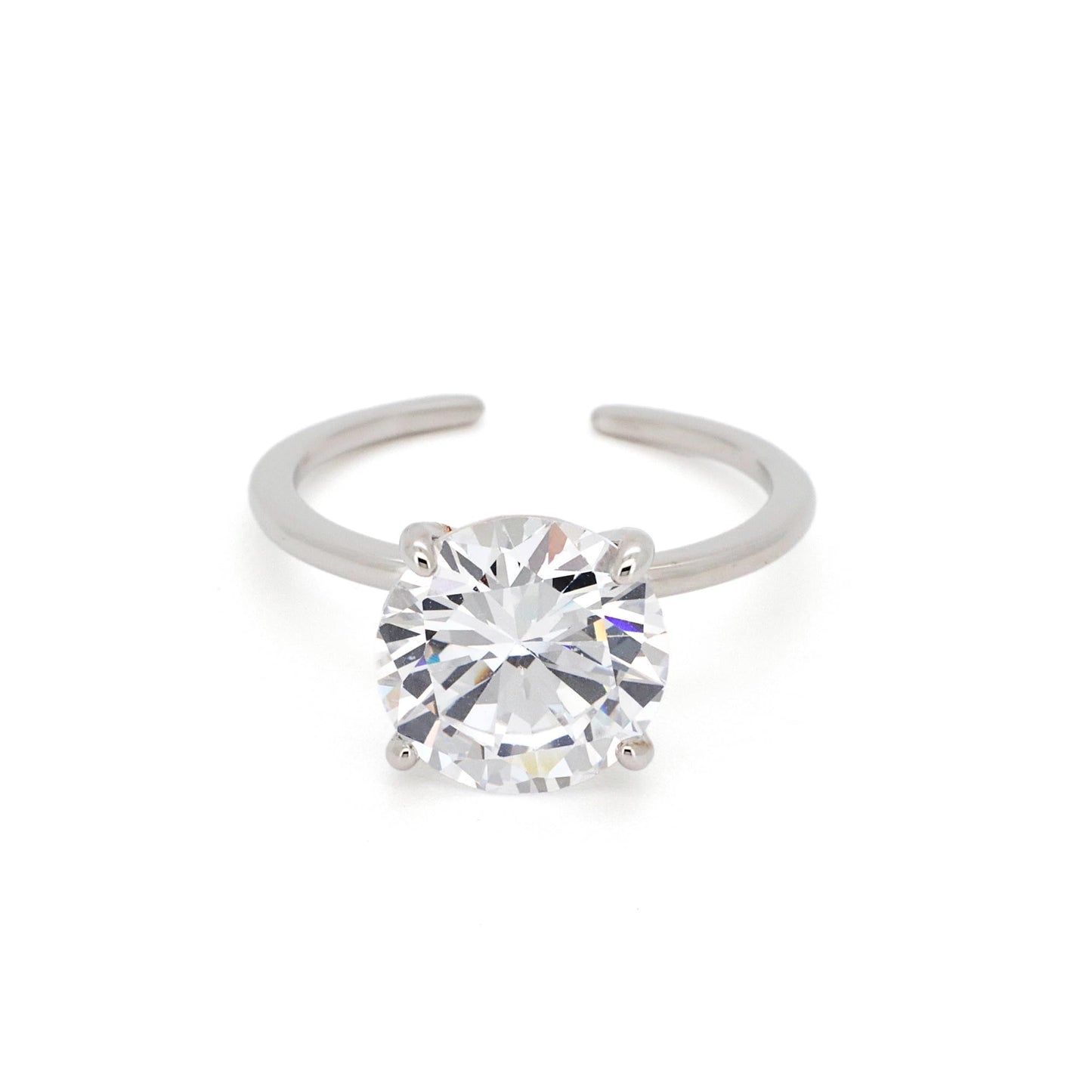 Warm Fortune Oval Engagement Ring for Women - 18K Gold Plated Cubic Zirconia , Wedding Proposal Gift, Romantic Promise,Adjustable