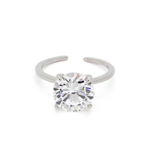 Warm Fortune Oval Engagement Ring for Women - 18K Gold Plated Cubic Zirconia , Wedding Proposal Gift, Romantic Promise,Adjustable