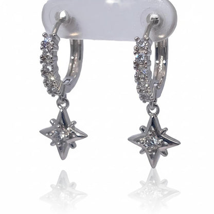 Warm Fortune Cubic Zirconia Drop Earrings for Women,925 Sterling Silver with 18K Gold Plated Hypoallergenic