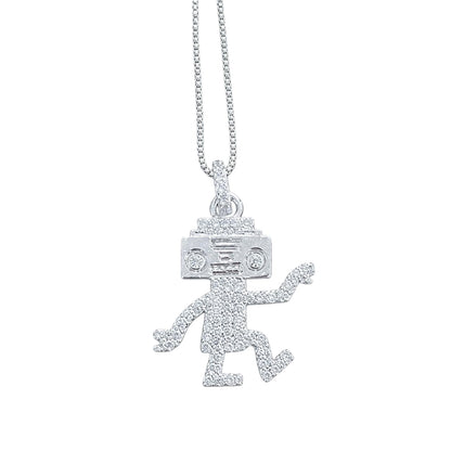 Warm Fortune Playful Dancing Monkey Pendant Necklace for Women: 18K Gold Plated, Adjustable Chain (18"+2") with Sparkling CZ | Adorably Cute, a Romantic Accent for Her