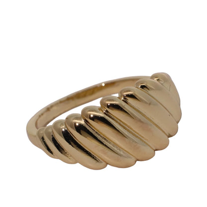 Warm Fortune Gold Plated Band Ring, Hip Hop Street Style For Man or Women Fashion Jewelry