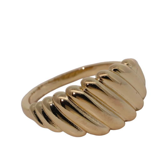 Warm Fortune Gold Plated Band Ring, Hip Hop Street Style For Man or Women Fashion Jewelry
