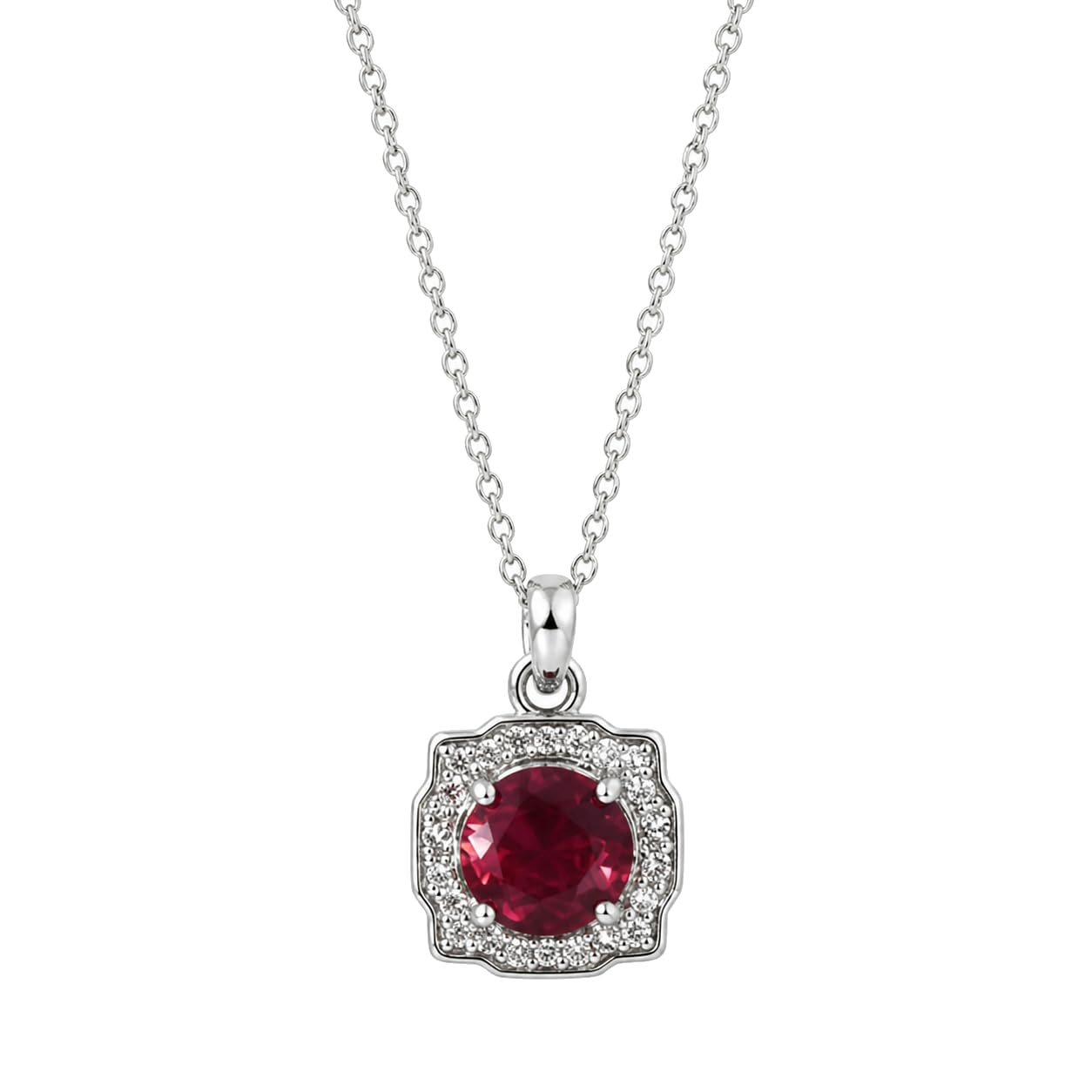 Warm Fortune Green Square Halo Pendant Necklace for Women: 18K Gold Plated, Adjustable Chain (16"+2") with Sparkling CZ | A Dazzling Statement for Glamorous Events