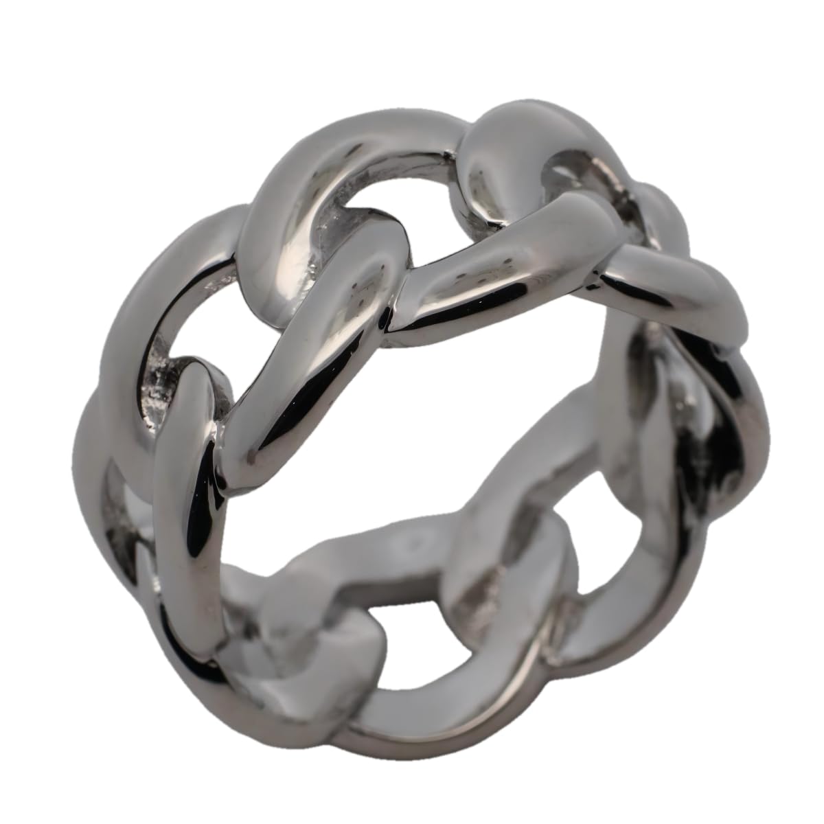 Warm Fortune Cuban Link Rings for Men & Woman, 18K Gold Plated Spinner Hip Hop Rings - Size 7-8