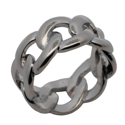 Warm Fortune Cuban Link Rings for Men & Woman, 18K Gold Plated Spinner Hip Hop Rings - Size 7-8