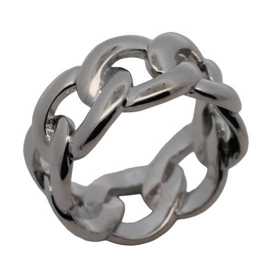 Warm Fortune Cuban Link Rings for Men & Woman, 18K Gold Plated Spinner Hip Hop Rings - Size 7-8
