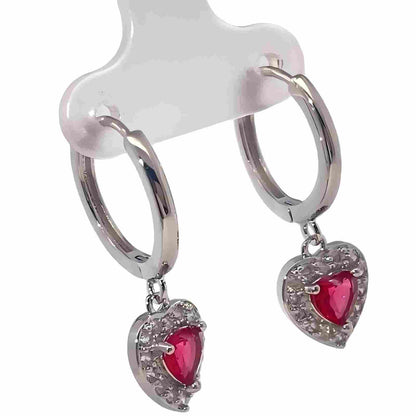 Warm Fortune 18K Gold Plated Heart & Teardrop Shape Cubic Zirconia Drop Earrings for Women Hypoallergenic - Valentine's Day, Mother's Day, Birthday Gift for Her