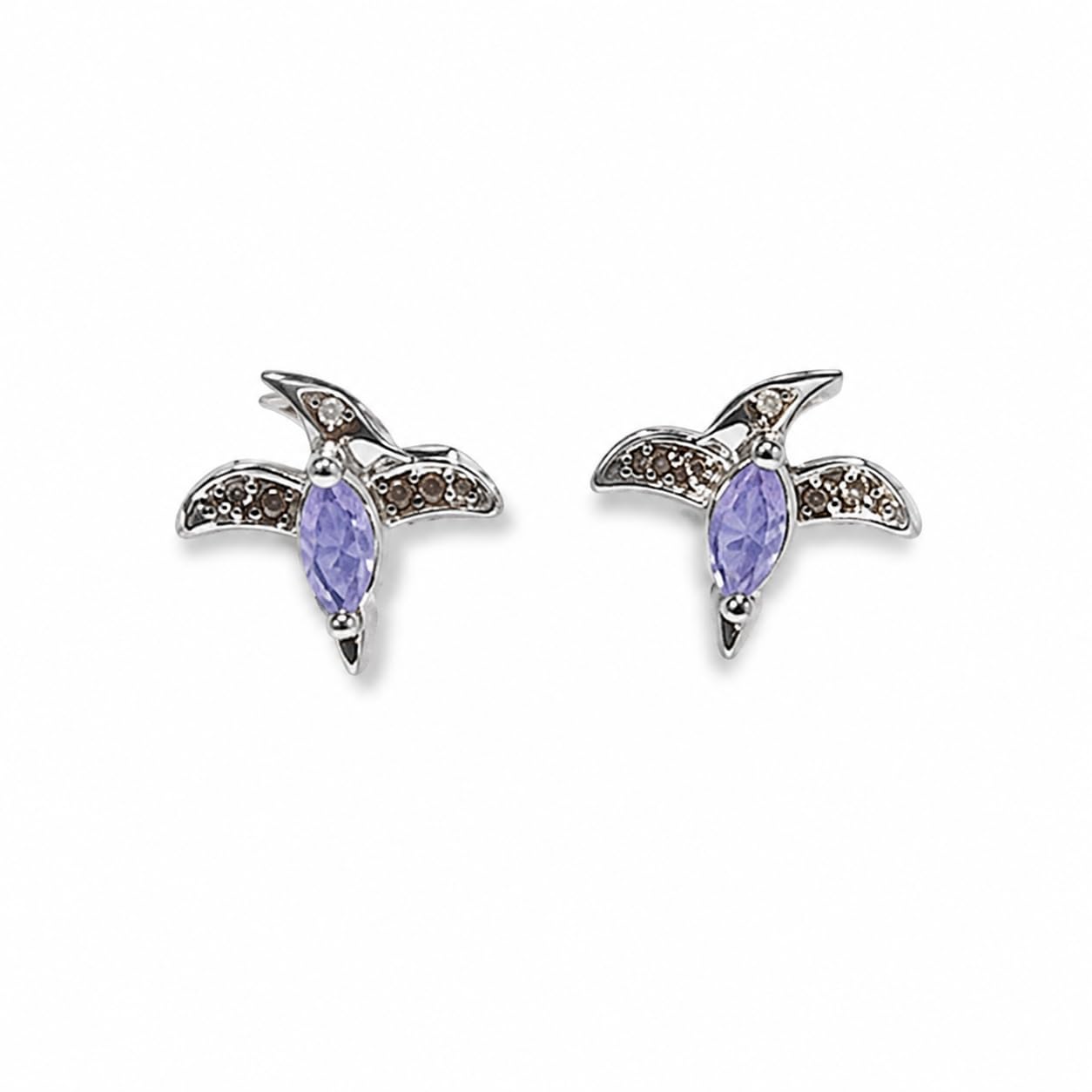 Warm Fortune 18K Gold Plated Bird Marquise Cubic Zirconia Stud Earrings for Women Hypoallergenic - Valentine's Day, Mother's Day, Birthday Gift for Her