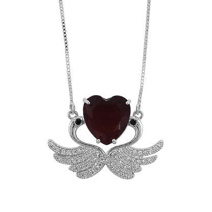 Warm Fortune Green Swan Heart Pendant Necklace for Women: 18K Gold Plated, Adjustable Chain (18"+2") with Sparkling CZ | A Dazzling Statement for Glamorous Events
