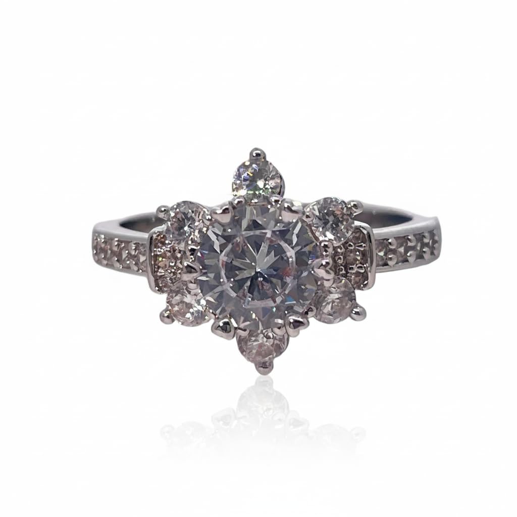 Warm Fortune Cubic Zirconia Engagement Ring for Women,18K Gold Plated Anniversary Ring,Gift for Her Promise Ring