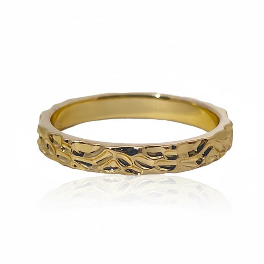 Warm Fortune Gold Plated Band Ring,Hip Hop Street Style For Man or Women Fashion Jewelry