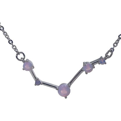 Warm Fortune Zodiac Pendant Necklace for Women,Cubic Zirconia,18K Gold Plated Sterling Silver, 18 inch + 2inch Chain