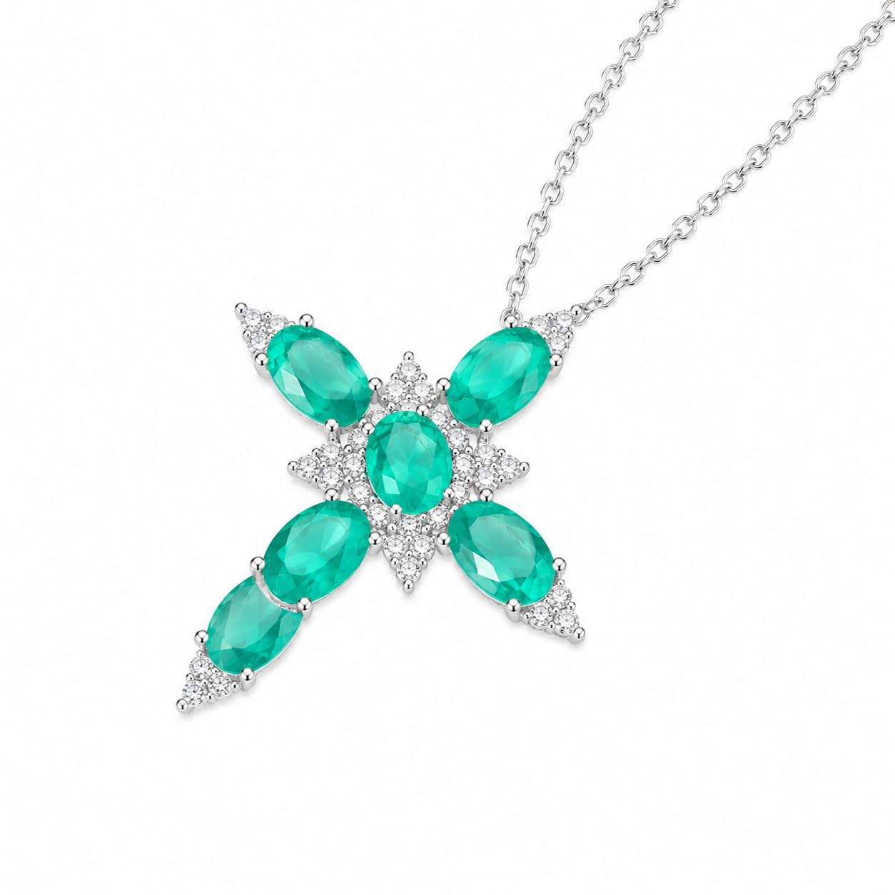Warm Fortune Colorful Butterfly Pendant Necklace for Women, 18K White Gold Plated, 18 Inch Chain with Sparkling CZ, Colorful & Elegant Statement Jewelry