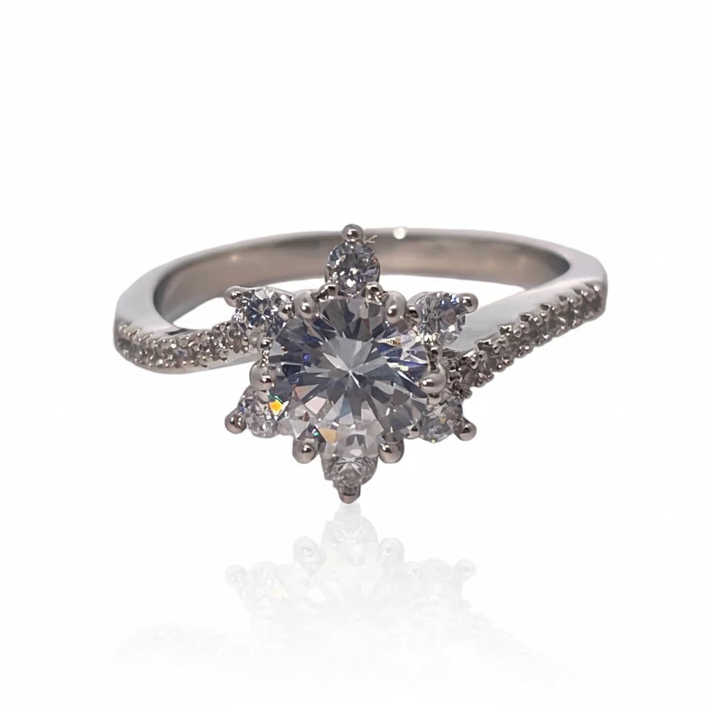 Warm Fortune Cubic Zirconia Engagement Ring for Women,18K Gold Plated Anniversary Ring,Gift for Her Promise Ring