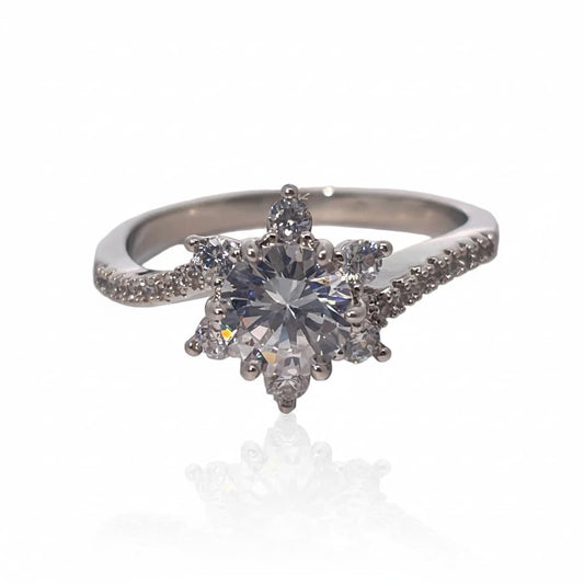 Warm Fortune Cubic Zirconia Engagement Ring for Women,18K Gold Plated Anniversary Ring,Gift for Her Promise Ring