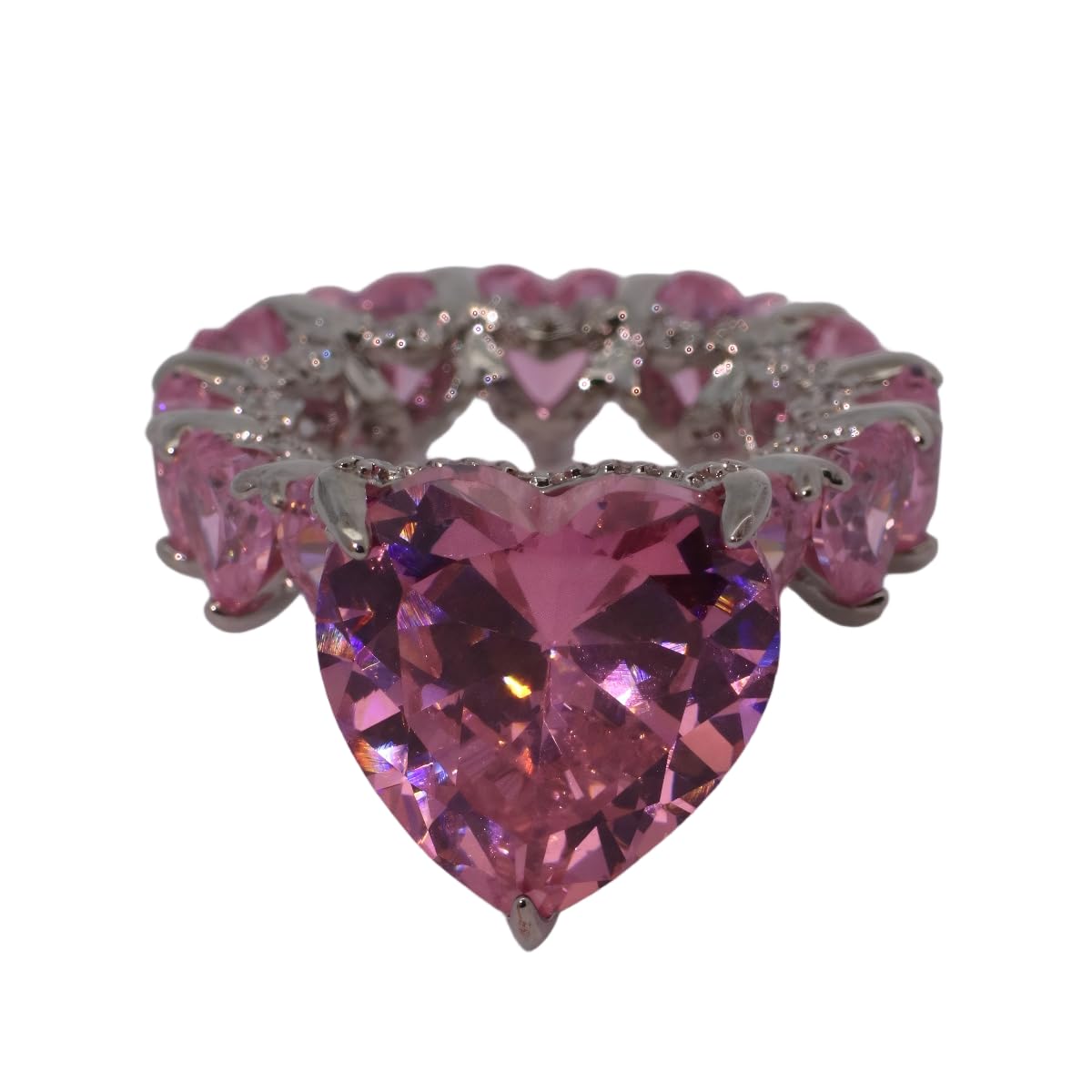 Warm Fortune Gold Plated Cubic Zirconia Band Ring, Hip Hop Street Style For Man or Women Fashion Jewelry