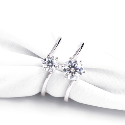 Warm Fortune Moissanite Engagement Ring for Women, Petite Twisted Vine Elegance, 0.5/1.0ct DE VVS, 18K White Gold Plated Anniversary & Promise Ring, Gift for Her, Size 6.5