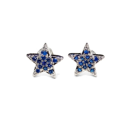 Warm Fortune 18K Gold Plated Star Cubic Zirconia Stud Earrings for Women Hypoallergenic - Valentine's Day, Mother's Day, Birthday Gift for Her