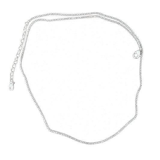 Warm Fortune Dainty Box Chain Necklace for Women: 18K Gold Plated, Adjustable Chain (18"+2") with Sparkling CZ | Dainty, Chic & Everyday — Your Minimalist Accent