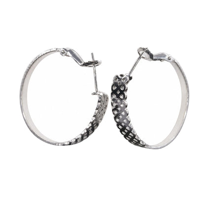 Warm Fortune 18K Gold Plated Textured Chain Hoop Earrings for Women Hypoallergenic - Valentine's Day, Mother's Day, Birthday Gift for Her