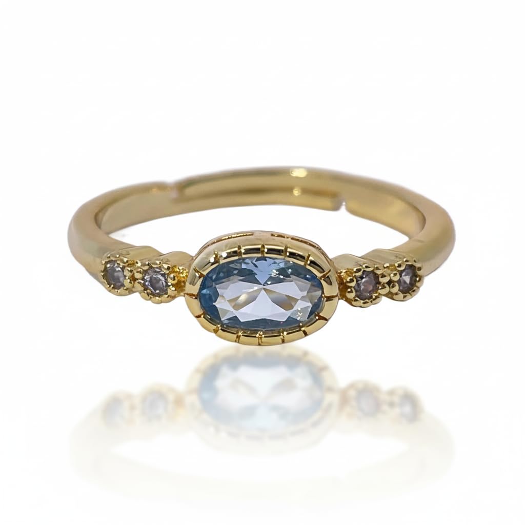 Warm Fortune Promise Ring for Women,Gold Plated Anniversary Ring,Gift for Her Engagement Ring,Adjustable