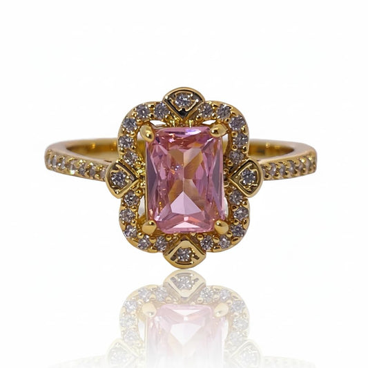 Warm Fortune Cubic Zirconia Promise Rings for Women,18K Gold Plated Anniversary Ring,Gift for Her Wedding Bands Rings