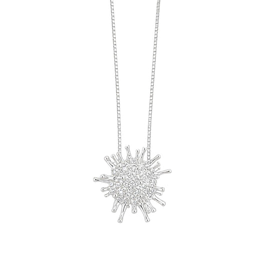 Warm Fortune Radiant Sunburst Pendant Necklace for Women: 18K Gold Plated, Adjustable Chain (18"+2") with Sparkling CZ | Dainty, Chic & Everyday — Your Minimalist Accent