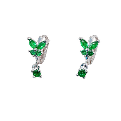 Warm Fortune 18K Gold Plated Leaf Cubic Zirconia Drop Earrings for Women Hypoallergenic - Valentine's Day, Mother's Day, Birthday Gift for Her