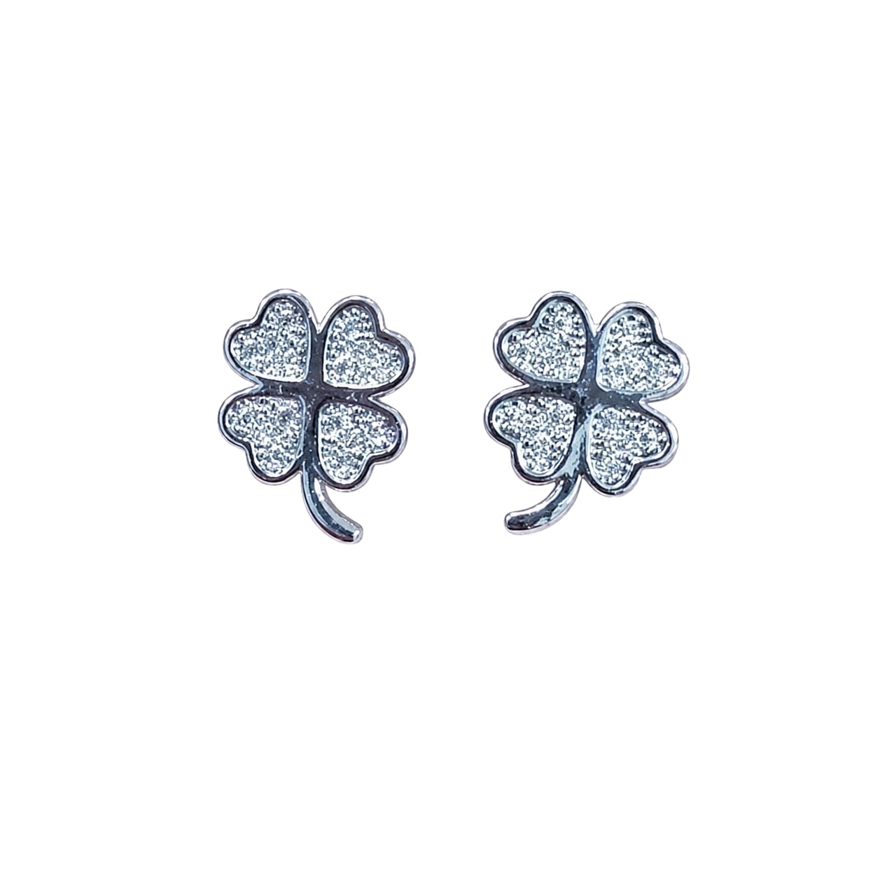 Warm Fortune 18K Gold Plated Clover Cubic Zirconia Stud Earrings for Women Hypoallergenic - Valentine's Day, Mother's Day, Birthday Gift for Her