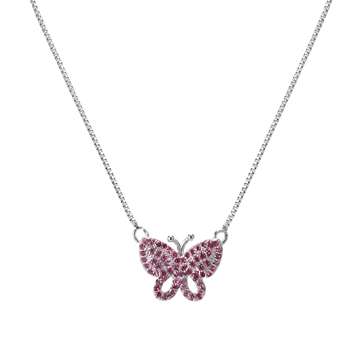 Warm Fortune Butterfly Pendant Necklace for Women: 18K Gold Plated, Adjustable Chain (18"+2") with Sparkling CZ | Adorably Cute, a Romantic Accent for Her