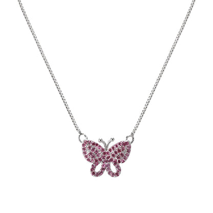 Warm Fortune Butterfly Pendant Necklace for Women: 18K Gold Plated, Adjustable Chain (18"+2") with Sparkling CZ | Adorably Cute, a Romantic Accent for Her