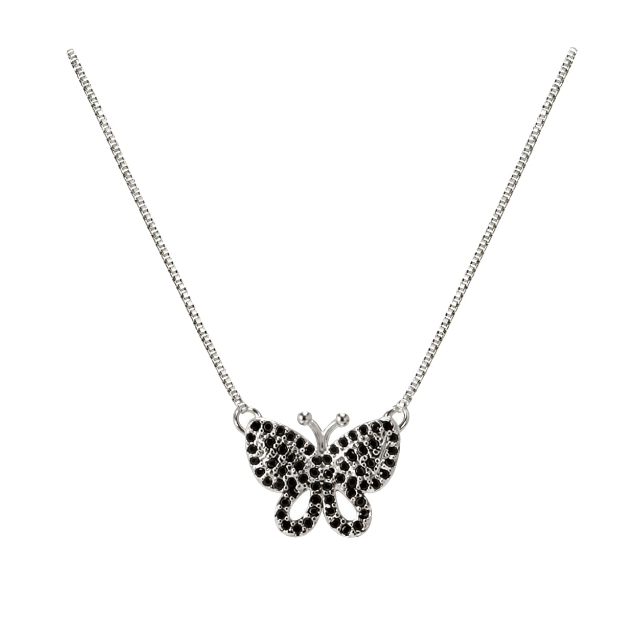 Warm Fortune Butterfly Pendant Necklace for Women: 18K Gold Plated, Adjustable Chain (18"+2") with Sparkling CZ | Adorably Cute, a Romantic Accent for Her