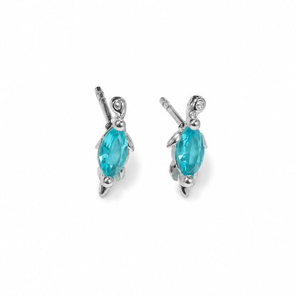 Warm Fortune 18K Gold Plated  Marquise Leaf Cubic Zirconia Stud Earrings for Women Hypoallergenic - Valentine's Day, Mother's Day, Birthday Gift for Her