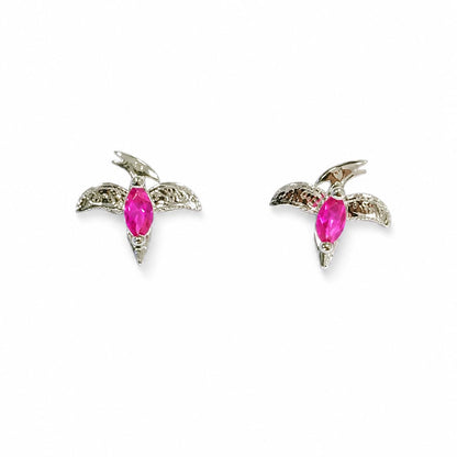 Warm Fortune 18K Gold Plated Bird Marquise Cubic Zirconia Stud Earrings for Women Hypoallergenic - Valentine's Day, Mother's Day, Birthday Gift for Her